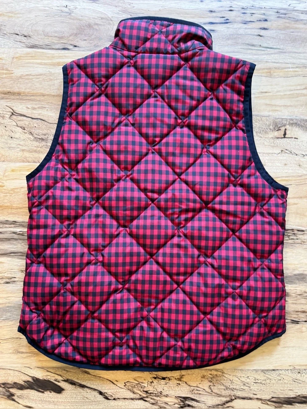 J. Crew Red & Black Buffalo Plaid Quilted Vest